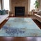Homeroots 3' X 5' Teal Blue And Gray Abstract Washable Indoor Outdoor Area Rug 632035 - alternate 7
