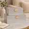 Vintiquewise Set of 2 Wooden Storage Boxes with Gold Accent for Keys, Jewelry, Makeup, or Extras, Silver QI004862.SI - alternate 5