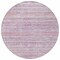 Homeroots 8' Mauve Round Striped Washable Indoor Outdoor Area Rug 607958 - alternate 8