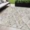Homeroots 8' Ivory And Cream Round Geometric Washable Indoor Outdoor Area Rug 609138 - alternate 8