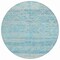 Homeroots 8' Teal Blue And Ivory Round Trellis Washable Indoor Outdoor Area Rug 616498 - alternate 6