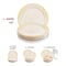 Smarty Had A Party 7.5" Ivory with Gold Harmony Rim Plastic Appetizer/Salad Plates (120 plates), 120PK 647G-CASE - alternate 9