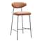 Homeroots Set of Two 29" Brown and Black Faux Leather and Steel Low Back Bar Height Bar Chairs, 2PK 564994 - alternate 1