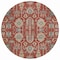 Homeroots 8' Red Beige And Charcoal Round Oriental Washable Indoor Outdoor Area Rug 582130 - alternate 9