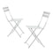 Homeroots Set of Two White Aluminum Outdoor Folding Dining Chairs 606526 - alternate 7