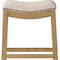 Homeroots 31" Beige and Natural Fabric and Solid Wood Backless Bar Height Bar Chair 632486 - alternate 5