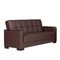 Homeroots 87" Brown Faux Leather Convertible Futon Sleeper Sofa And Toss Pillows With Storage 607105 - alternate 1