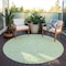 Homeroots 8' Mint Green And Ivory Round Abstract Washable Indoor Outdoor Area Rug 599738 - alternate 6