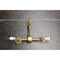 Kingston Brass Two-Handle Wall Mount Bridge Kitchen Faucet, Brushed Brass KS2447PL - alternate 6
