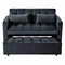 Homeroots 73" Black Velvet Sleeper Sleeper Reclining Sofa With Toss Pillows 721465 - alternate 1