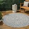 Jonathan Y Charleston Vintage Filigree Textured Weave Gray/Teal 5 ft Round Indoor/Outdoor Area Rug SMB106E-5R - alternate 1