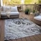 Homeroots 8' X 10' Black And Ivory Abstract Washable Indoor Outdoor Area Rug 614278 - alternate 8