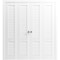 Sartodoors Sliding Closet Double Bi-fold Doors 72 x 96 inches, Louver 3388 White Silk, Tracks Trims Hardware LOUVER3388DBF-WS-7284 - alternate 1