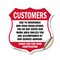 Signmission Restricted Area Shield Sign Customers Du, 12 Inch X 12 Inch, Vinyl Decal SHI-D-12-458 - alternate 1
