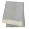 Homeroots 55" X 70" Gray White Herringbone Cotton Blend A Initial Throw Blanket with Tassels Embroidery 655524 - alternate 5