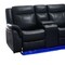 Homeroots Black Polyester Blend Power Reclining L Shaped Three Piece Corner Sectional With Console 383800 - alternate 3