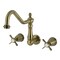Kingston Brass Two-Handle Wall Mount Kitchen Faucet, Antique Brass KS1283BEX - alternate 1