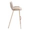 Homeroots Set of Two 30" Beige And Gold Faux Leather And Steel Low Back Bar Height Bar Chairs 555673 - alternate 8