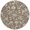 Homeroots 8' Chocolate Beige And Blue Round Floral Washable Indoor Outdoor Area Rug 597808 - alternate 1