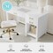 Martha Stewart Hutton Shaker Style Home Office Desk w/2 Side Drawers in White w/Polished Brass Hardware ZG-ZP-11-WH-GLD-MS - alternate 8