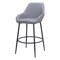 Homeroots Set of Two 30" Gray And Black Fabric And Steel Bar Height Bar Chairs 555716 - alternate 1
