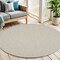 Homeroots 5' Ivory And Silver Round Geometric Indoor Outdoor Area Rug 552408 - alternate 7