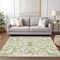 Homeroots 3' X 5' Sage And Ivory Damask Washable Indoor Outdoor Area Rug 614395 - alternate 9