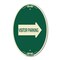 Signmission Visitor Parking With Right Arrow, 12 Inch X 18 Inch Architectural Oval, Heavy Gauge Aluminum A-OV-G-1218-24376 - alternate 1