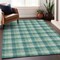 Homeroots 8' X 10' Blue And Green Plaid Washable Indoor Outdoor Area Rug 601437 - alternate 8