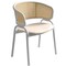 Leisuremod Ervilla Dining Arm Chair with Leather Seat and White Steel Base in White ECW-20W-L - alternate 1