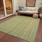 Homeroots 5' X 8' Artichoke Green Fern Green And Gold Striped Washable Indoor Outdoor Area Rug 616395 - alternate 8