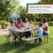 Gardenised Gray Outdoor Picnic Table Set with Benches, & Sturdy Metal Frame, Weather-Resistant, Seats 6 QI003911GY - alternate 9
