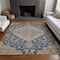 Homeroots 10' X 14' Navy Blue Beige And Brown Oriental Washable Indoor Outdoor Area Rug 605258 - alternate 6