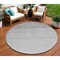 Homeroots 8' Gray And Light Gray Round Ombre Washable Indoor Outdoor Area Rug 595813 - alternate 1