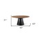 Homeroots 63" Brown and Black Solid Wood and Metal Pedestal Base Round Top Dining Table 597661 - alternate 18