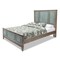 Homeroots Green Shiplap Texture Distressed Solid Wood Queen Bed Frame 571395 - alternate 9