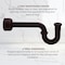Westbrass 1-1/4" x 1-1/4" P-Trap W/ High Box Flange in Oil Rubbed Bronze D401-1-12 - alternate 8