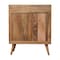 Homeroots 35in Brown Distressed Solid Wood Inlaid Rattan Accent Cabinet With Two Doors 654286 - alternate 8