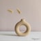 Uniquewise 5-Inch Decorative Small Hollow Ceramic Donut Table Vase - Handmade, Minimalist Boho Style,  QI004733.S - alternate 6