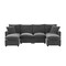 Homeroots 57" Black And Gray Fabric Modular Sofa With Black Legs 568272 - alternate 1