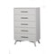 Homeroots 34" White Carved Geometric Solid Wood Five Drawer Dresser 524116 - alternate 6
