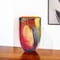 Homeroots 11" Red Purple And Yellow Abstract Oval Murano Glass Table Vase 375772 - alternate 6