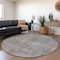 Homeroots 8' Pewter And Gray Round Aztec Washable Indoor Outdoor Area Rug 615556 - alternate 6