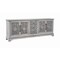 Homeroots 106" Gray Distressed Solid Wood Carved Floral Three Drawer Sideboard with Four Doors 642292 - alternate 8