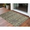 Homeroots 2' X 3' Blue and Orange Floral Washable Non Skid Indoor Outdoor Area Rug 564347 - alternate 1