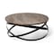 Homeroots 41" Brown and Black Solid Wood and Metal Round Coffee Table 376275 - alternate 1