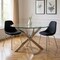 Homeroots 54" Clear and Silver Glass and Metal Cross Leg Base Round Top Dining Table 555137 - alternate 4