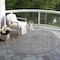 Homeroots 8' Gray And Beige Round Abstract Washable Indoor Outdoor Area Rug 616012 - alternate 7