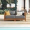 Alaterre Furniture Alaterre Barton Outdoor Loveseat with Gray Cushions for Patio or Poolside Natural Finish 80-BARTON-2SOFA-G - alternate 7