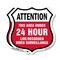 Signmission 24 Hour Surveillance Shield Sign Attenti, 12 inch X 12 inch, Plastic Sign, 2PK SHI-P-2PACK-12-353 - alternate 1
